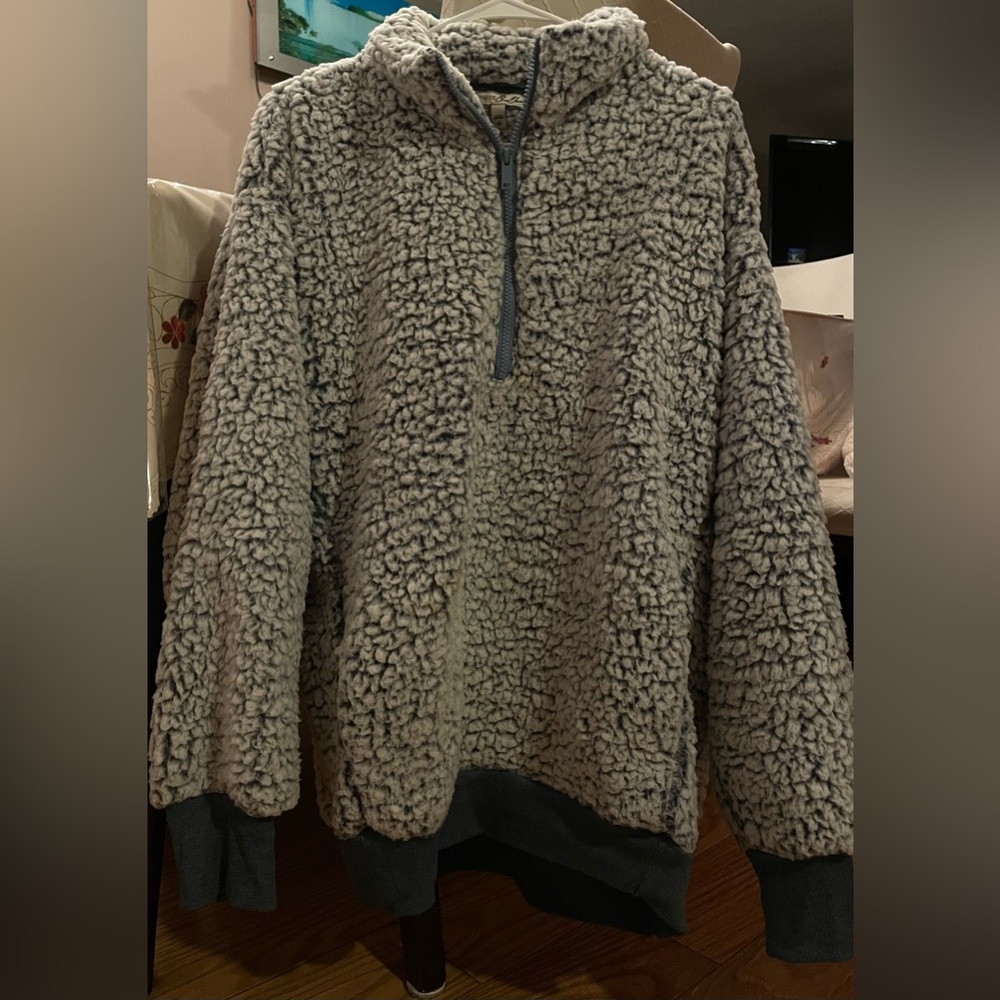 Express Women’s Fleece Blue Quarter Zip Sweatshirt Size Large